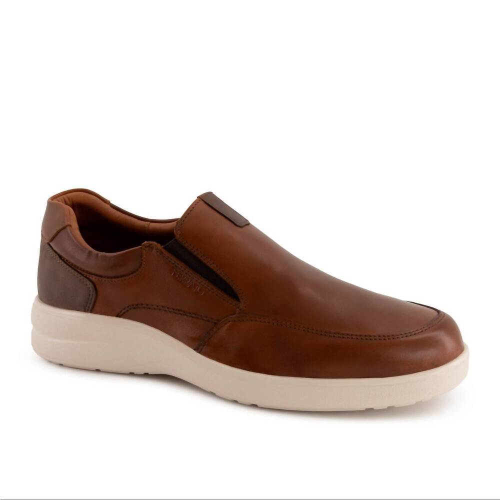 NEW FERRATO men's flats leather shoes in brown